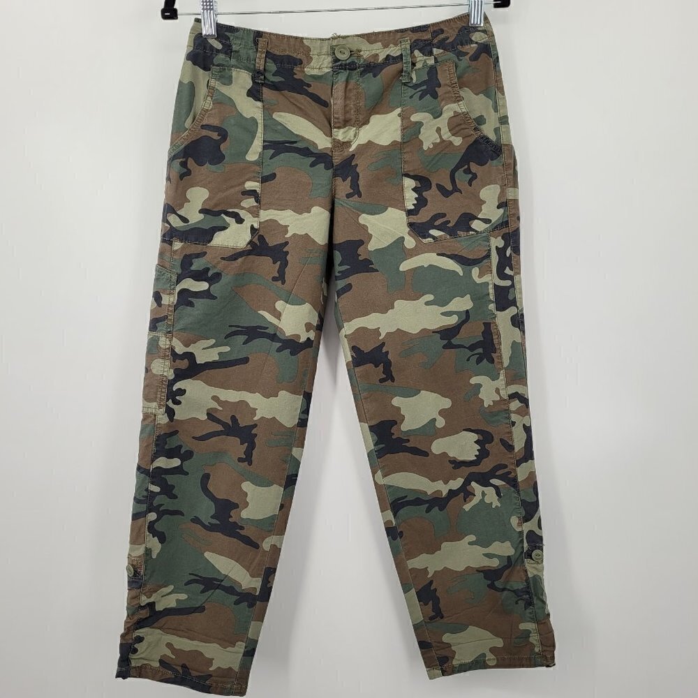 Sanctuary Standard Surplus Camo Roll Tab Hem Cropped Pants